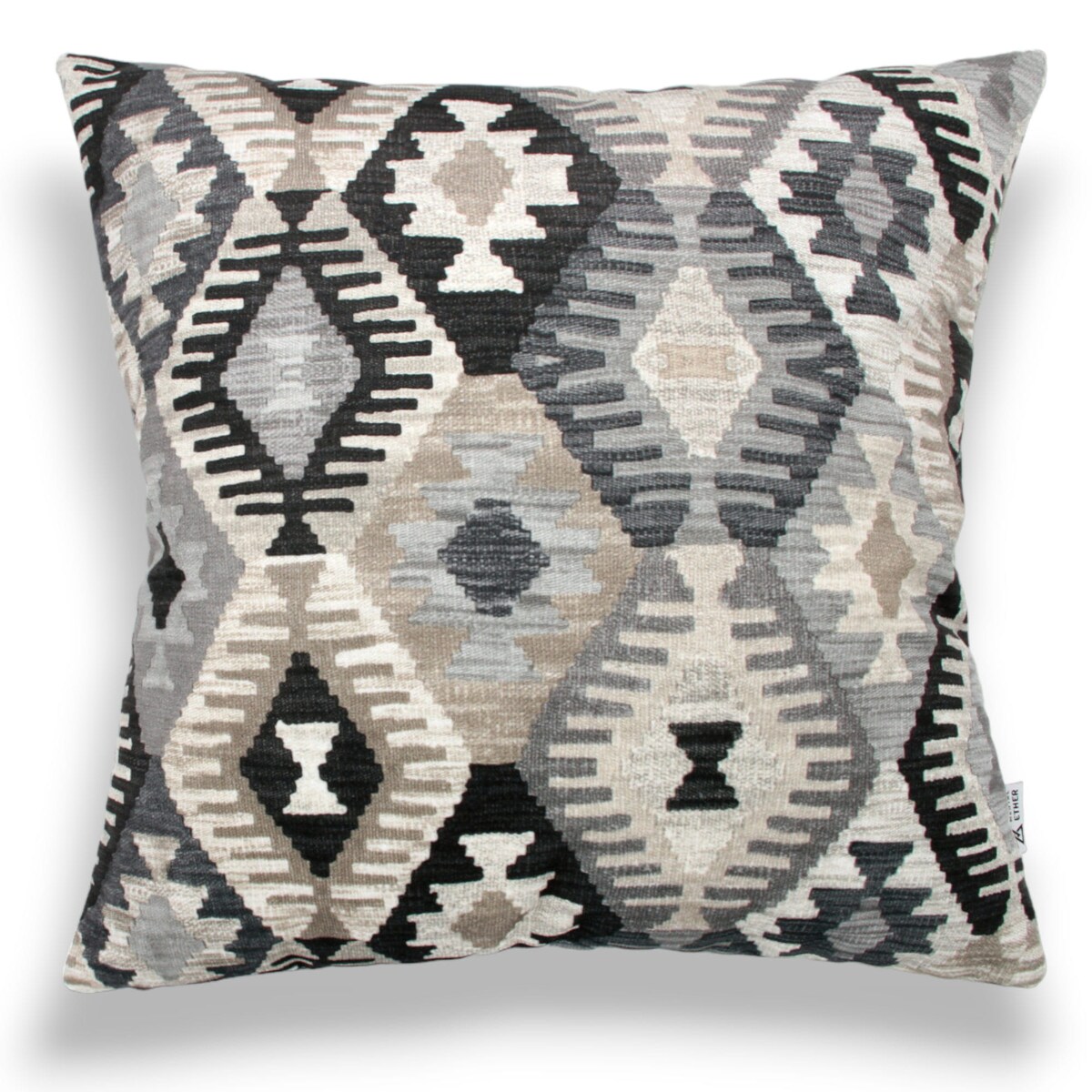 Poduszka welurowa Aztek Boho 45x45 cm -szara