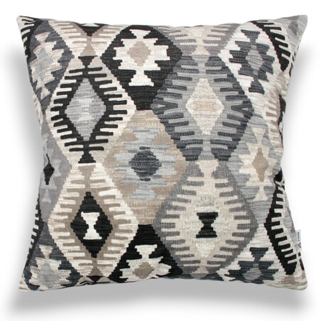 Poduszka welurowa Aztek Boho 45x45 cm -szara