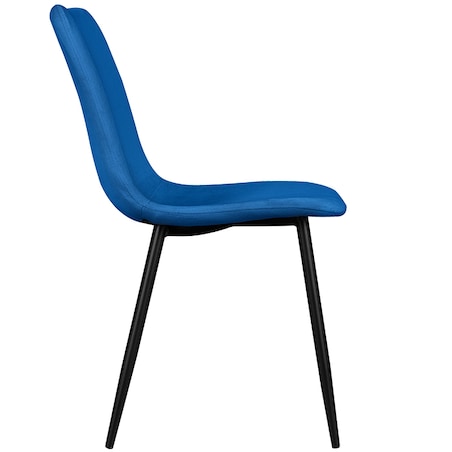 Krzesło tapicerowane klasyczne welurowe granatowe gładkie do salonu jadalni