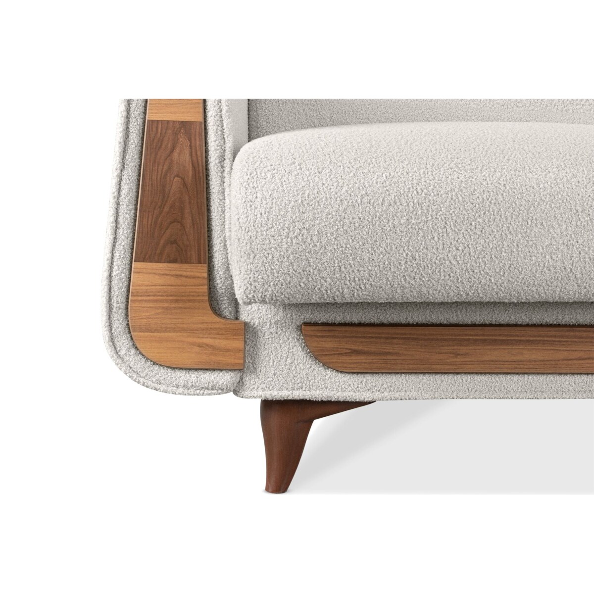 KONSIMO GUSTAVO Fotel z białej tkaniny