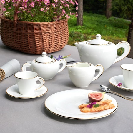 VILLA ITALIA Talerzyk deserowy śniadaniowy 20 cm porcelanowy NAOMI GOLD