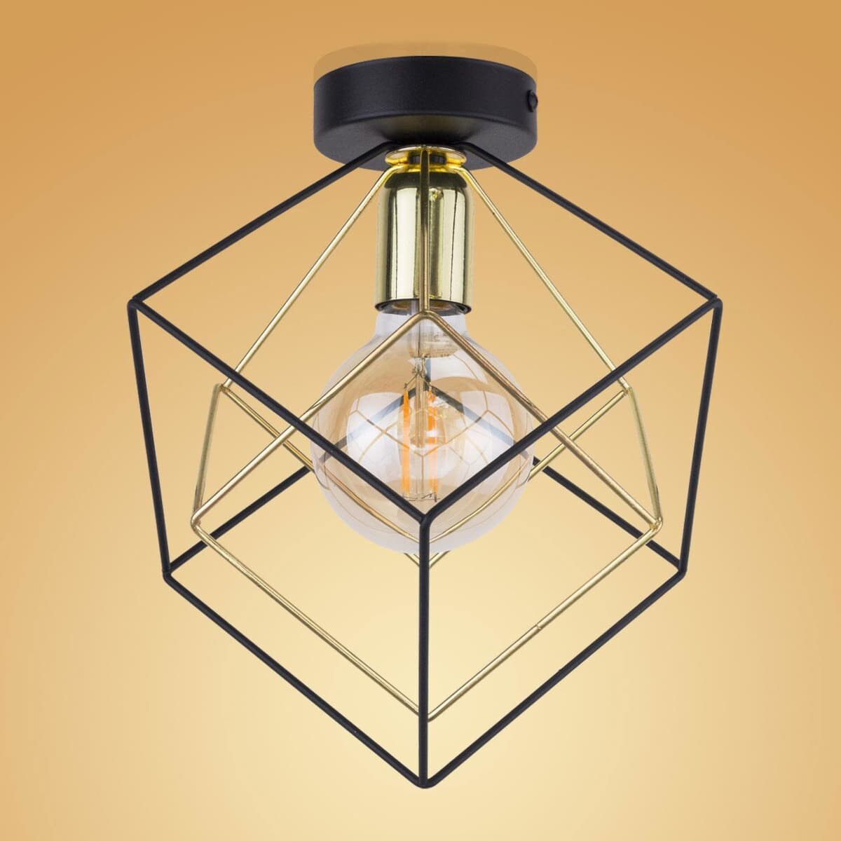 Geometryczna lampa sufitowa loft Alambre 2702 TK Lighting czarna złota