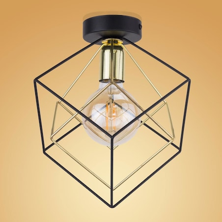 Geometryczna lampa sufitowa loft Alambre 2702 TK Lighting czarna złota