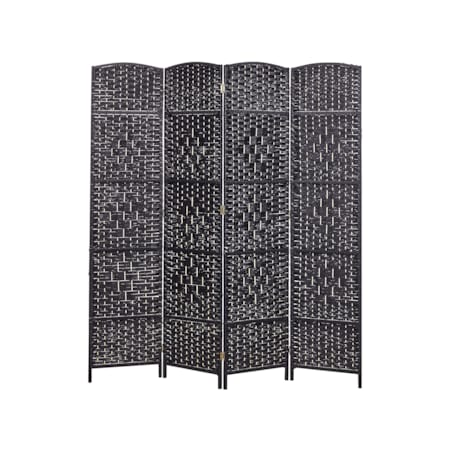 4-panelowy składany parawan pokojowy 178 x 163 cm czarny LAPPAGO