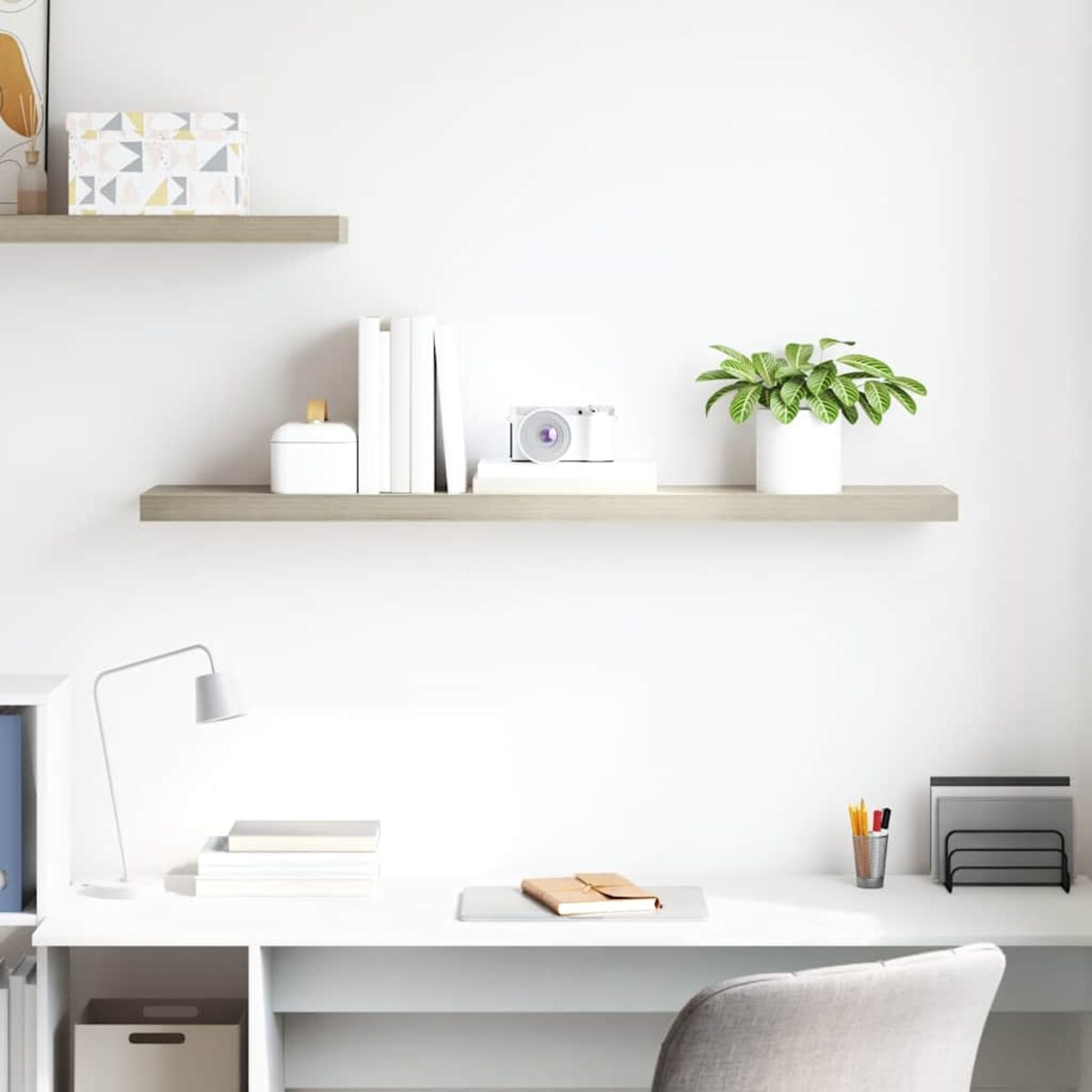 vidaXL Półka ścienna, kolor dębowy, 120x23,5x3,8 cm, MDF