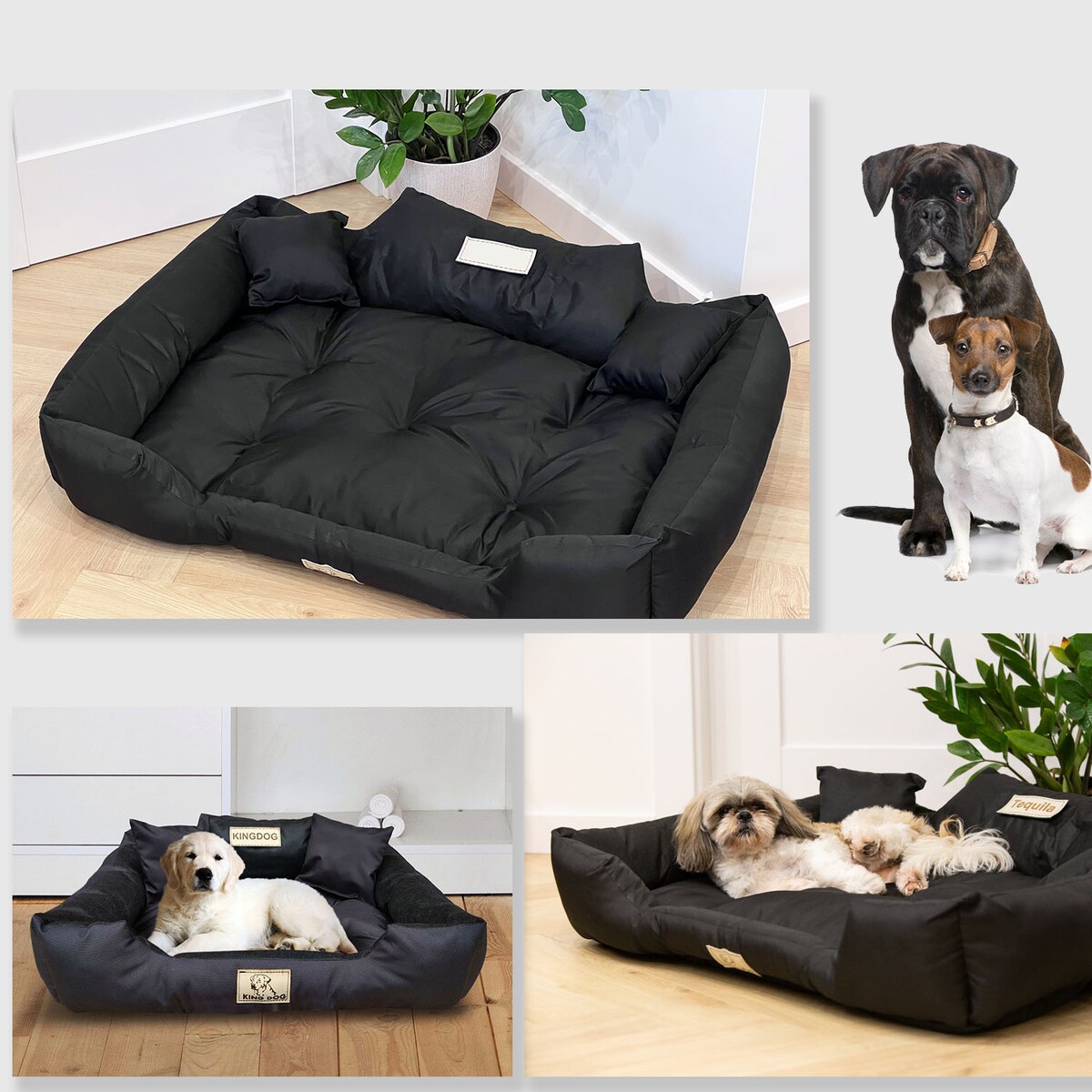 Legowisko Dla Dużego Psa 130X105 Cm Posłanie Kanapa Z Miejscem Na Imię Wodoodporne