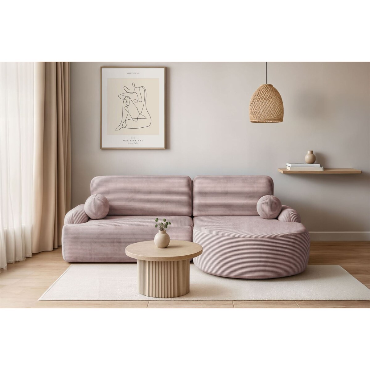 Zaokrąglony narożnik CLEO II z funkcją spania, wersja prawa, Poso 145