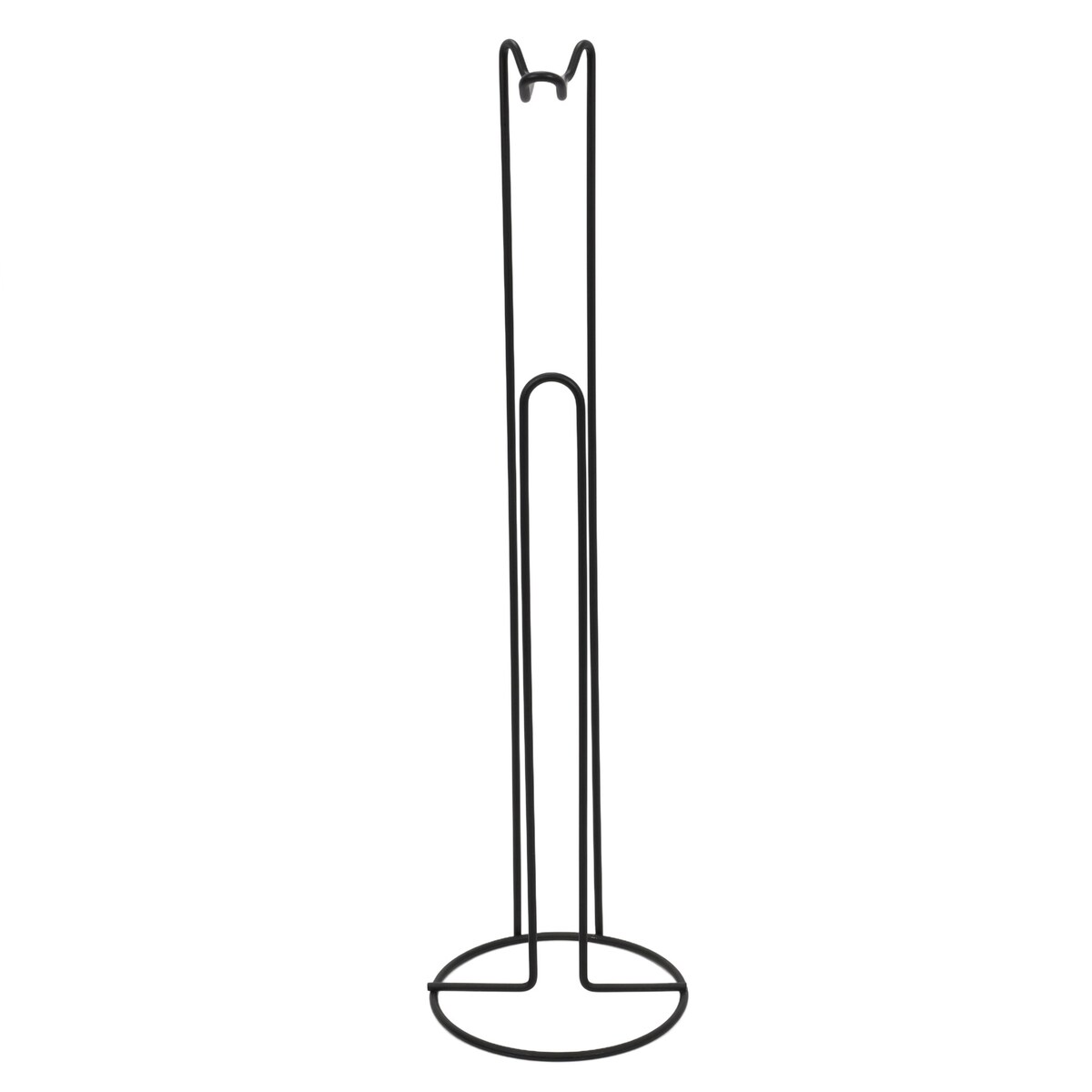 Stojak na papier toaletowy, metalowy, czarny, 54 cm