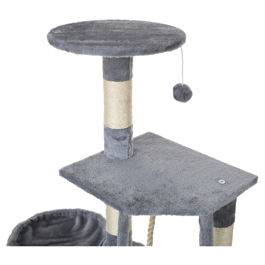 Drapak dla kota szary FUNFIT wieża domek sznur drabinka sizal 120 cm
