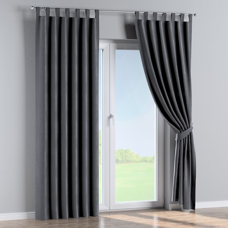 Zasłona na szelkach 1 szt. 130x245 grafitowy szary
