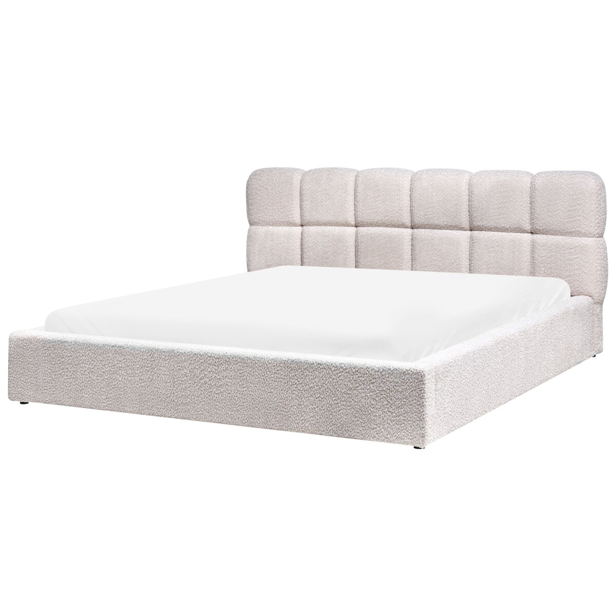 Łóżko z pojemnikiem Boucle BASTON 180 x 200 cm Jasnobeżowy