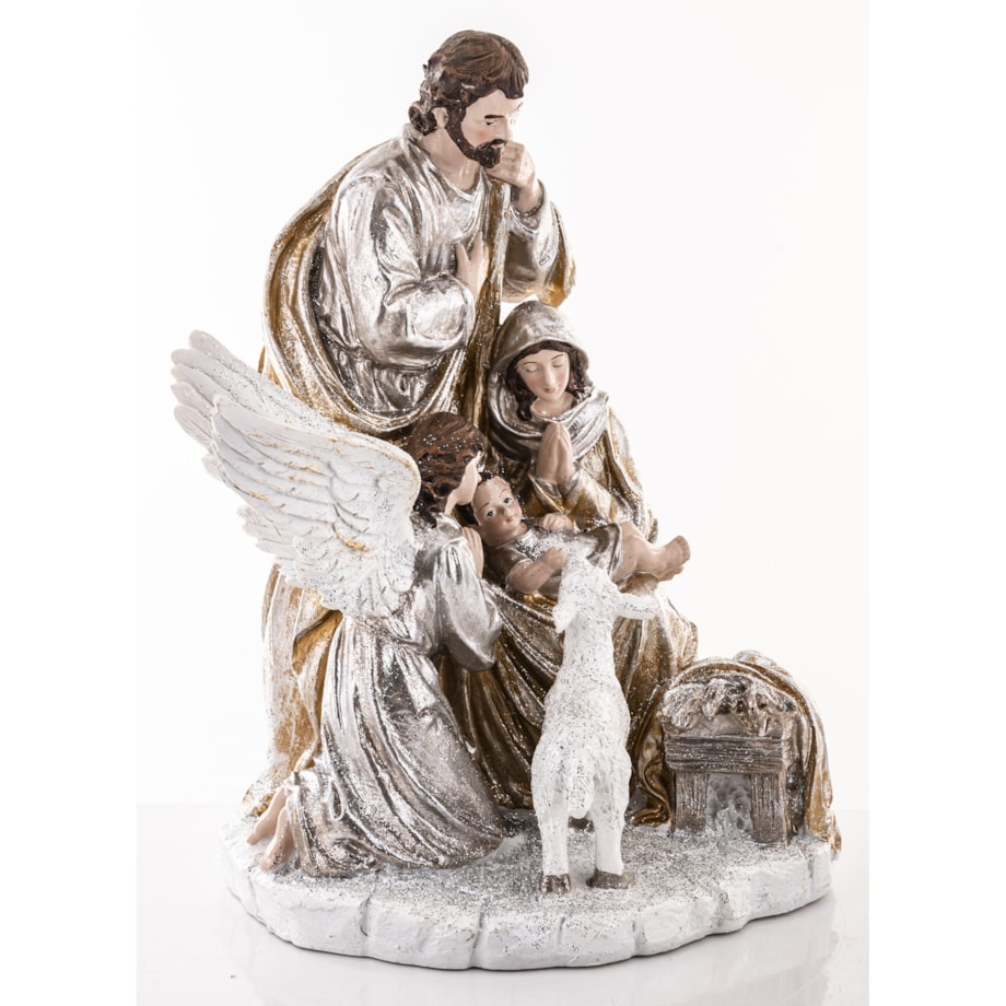 Dekoracja - 36x28x22 cm SACRA FAMIGLIA z aniołem