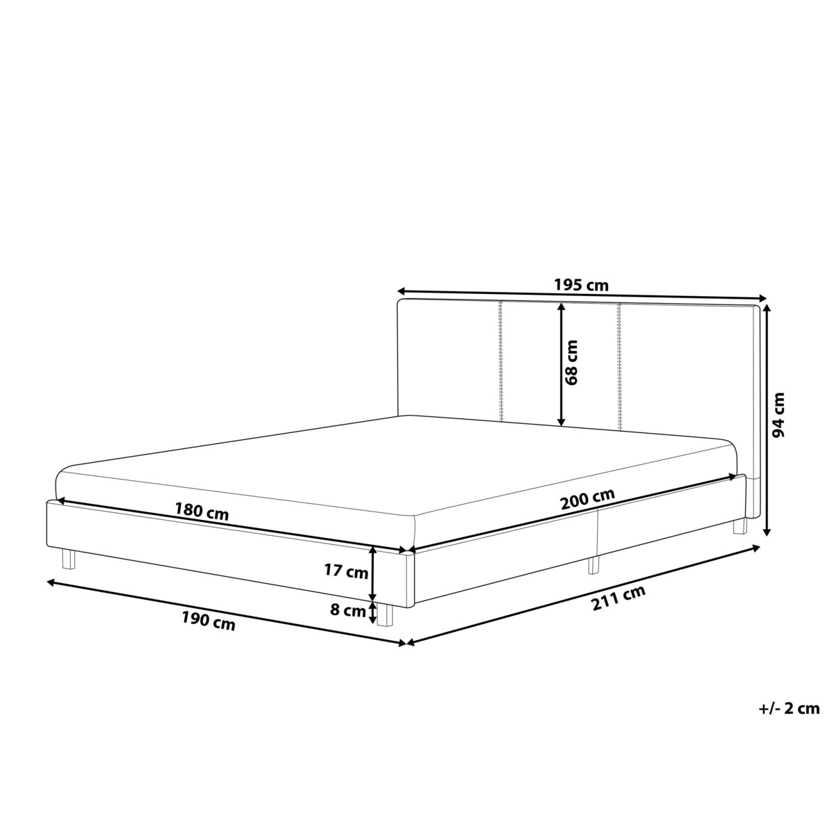 Łóżko Boucle ALBI 180 x 200 cm Złamana biel