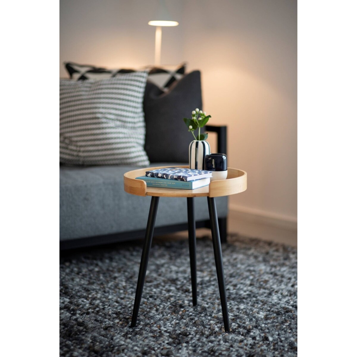 Stolik kawowy LOFT, bambusowy, okrągły, WENKO