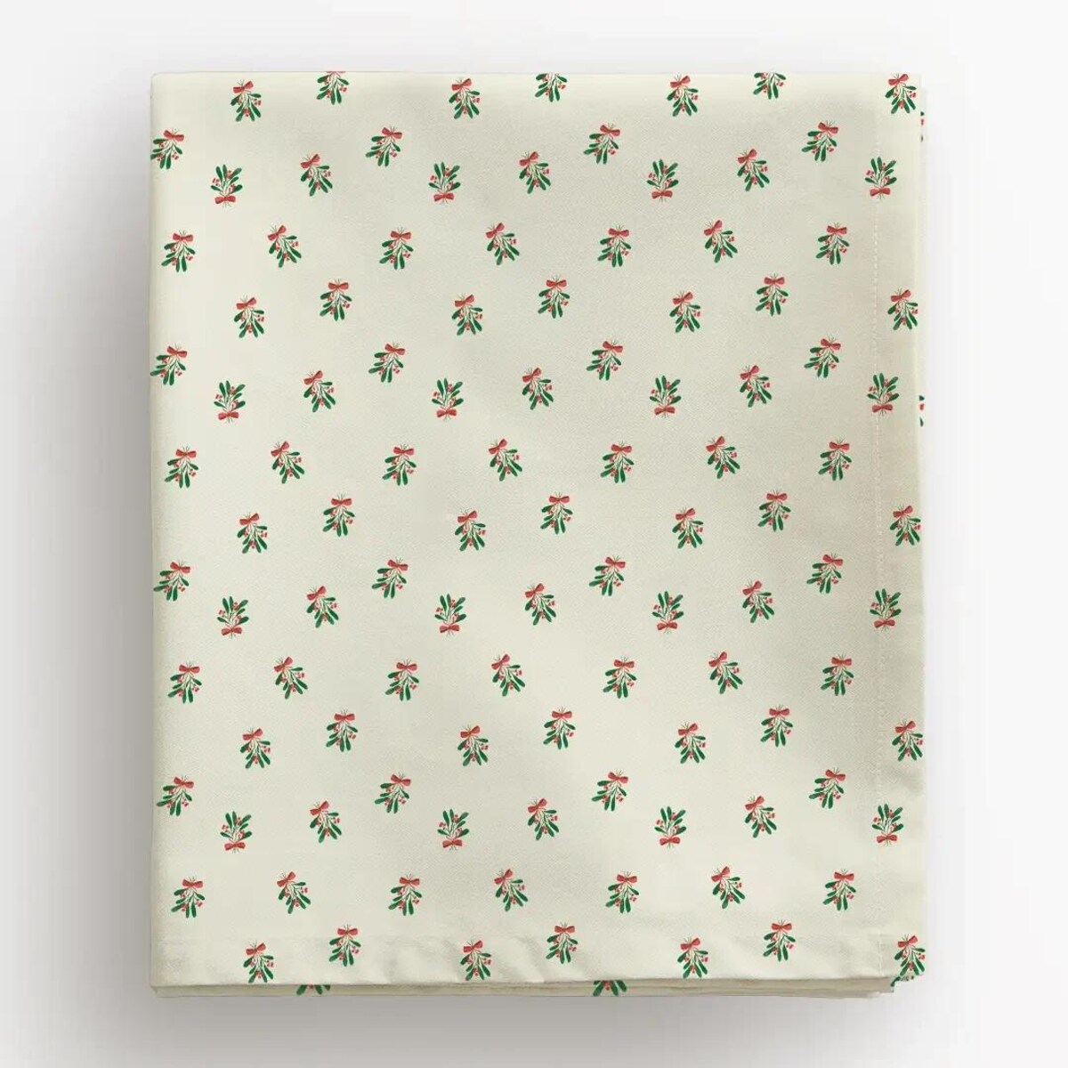 Obrus świąteczny - Jemioła i kokardka 140x320 cm