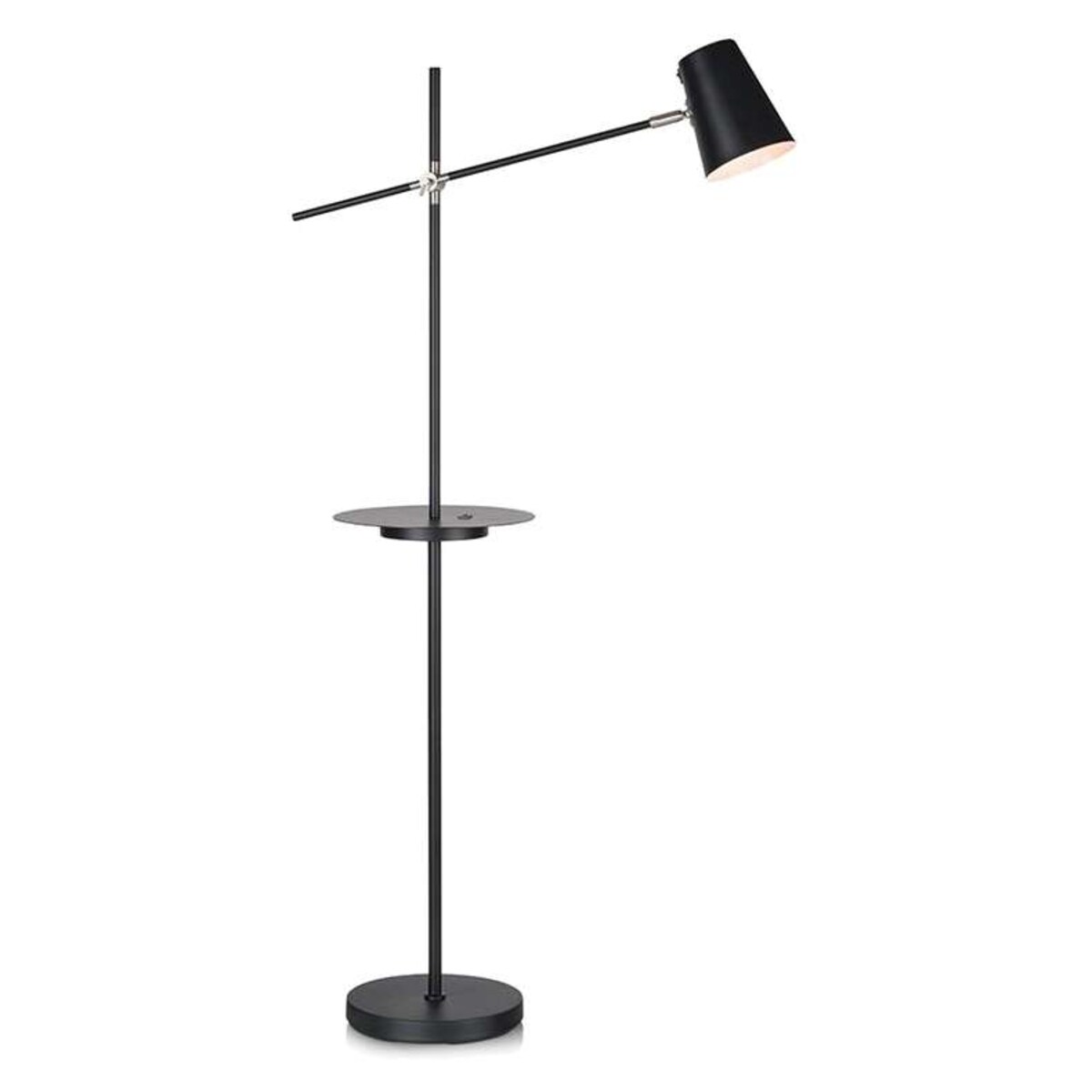 Stojąca LAMPA podłogowa LINEAR 107307 Markslojd metalowa OPRAWA z półką do salonu czarna