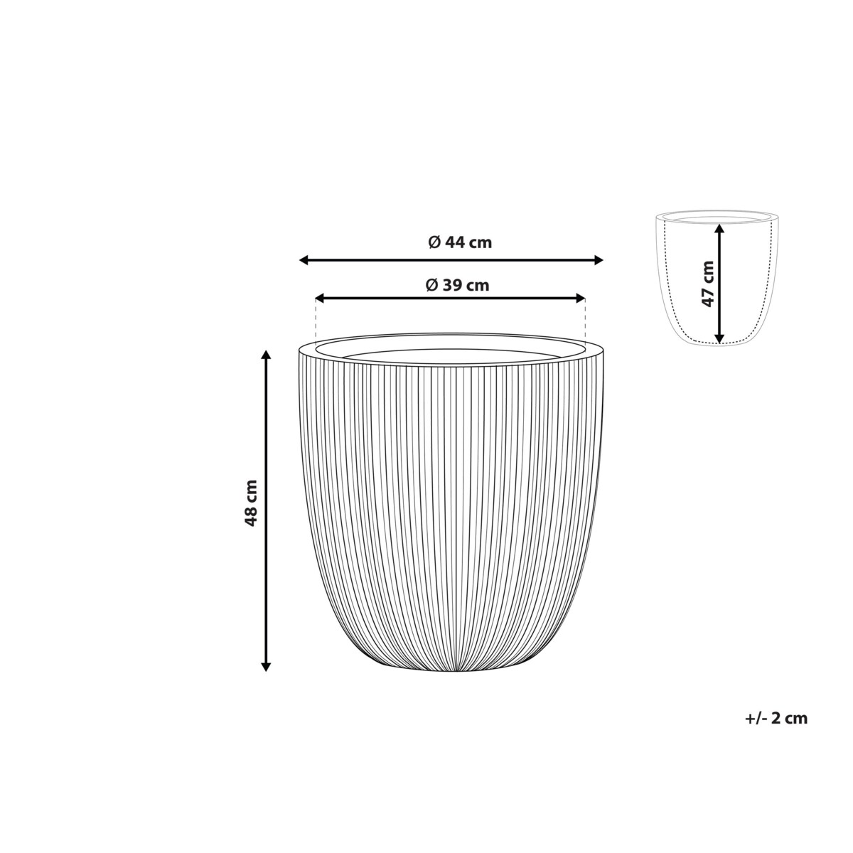 Doniczka 44 x 44 x 48 cm beżowa CHIOS