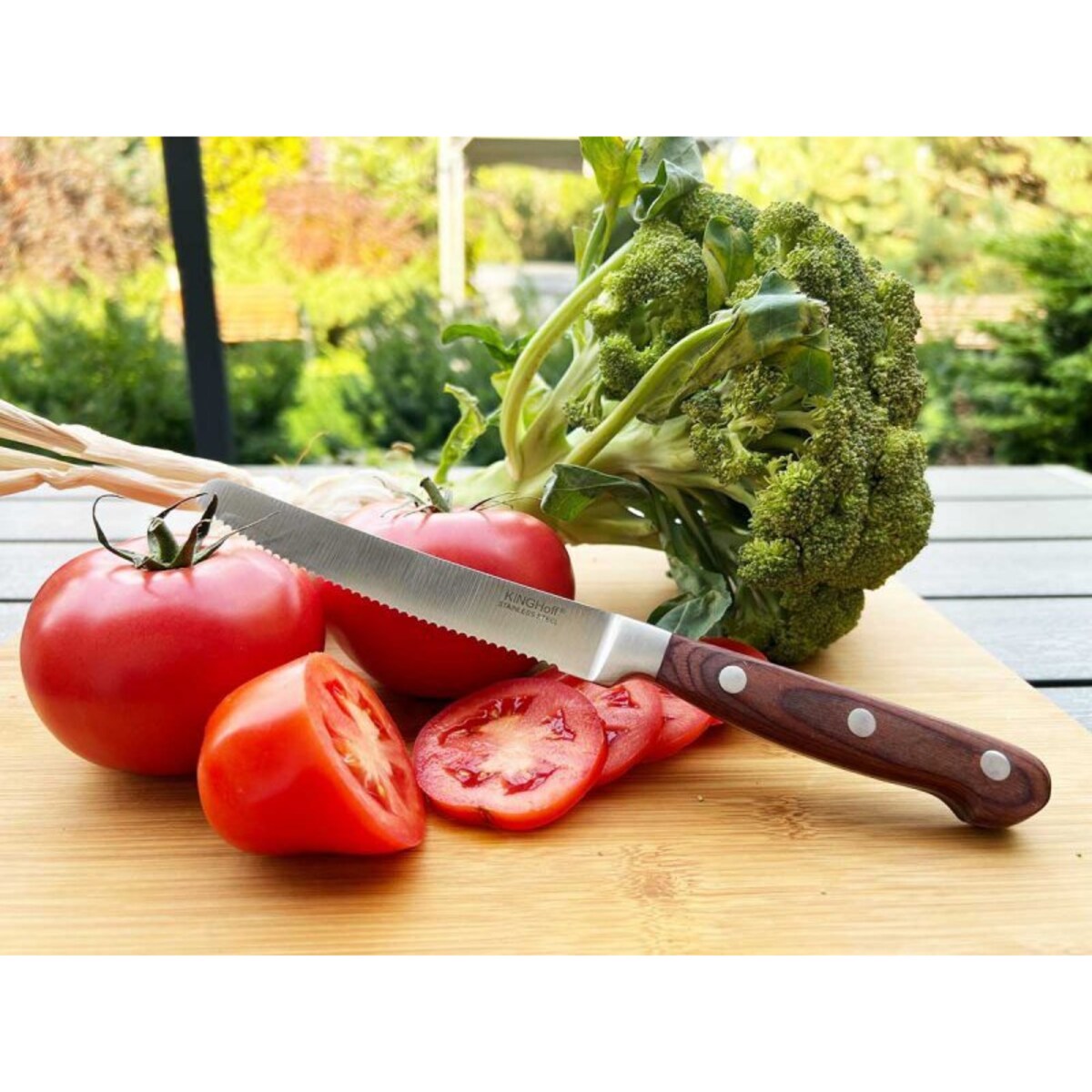 Stalowy nóż kuchenny z ząbkami 12.5cm pojedyńczy KINGHOFF