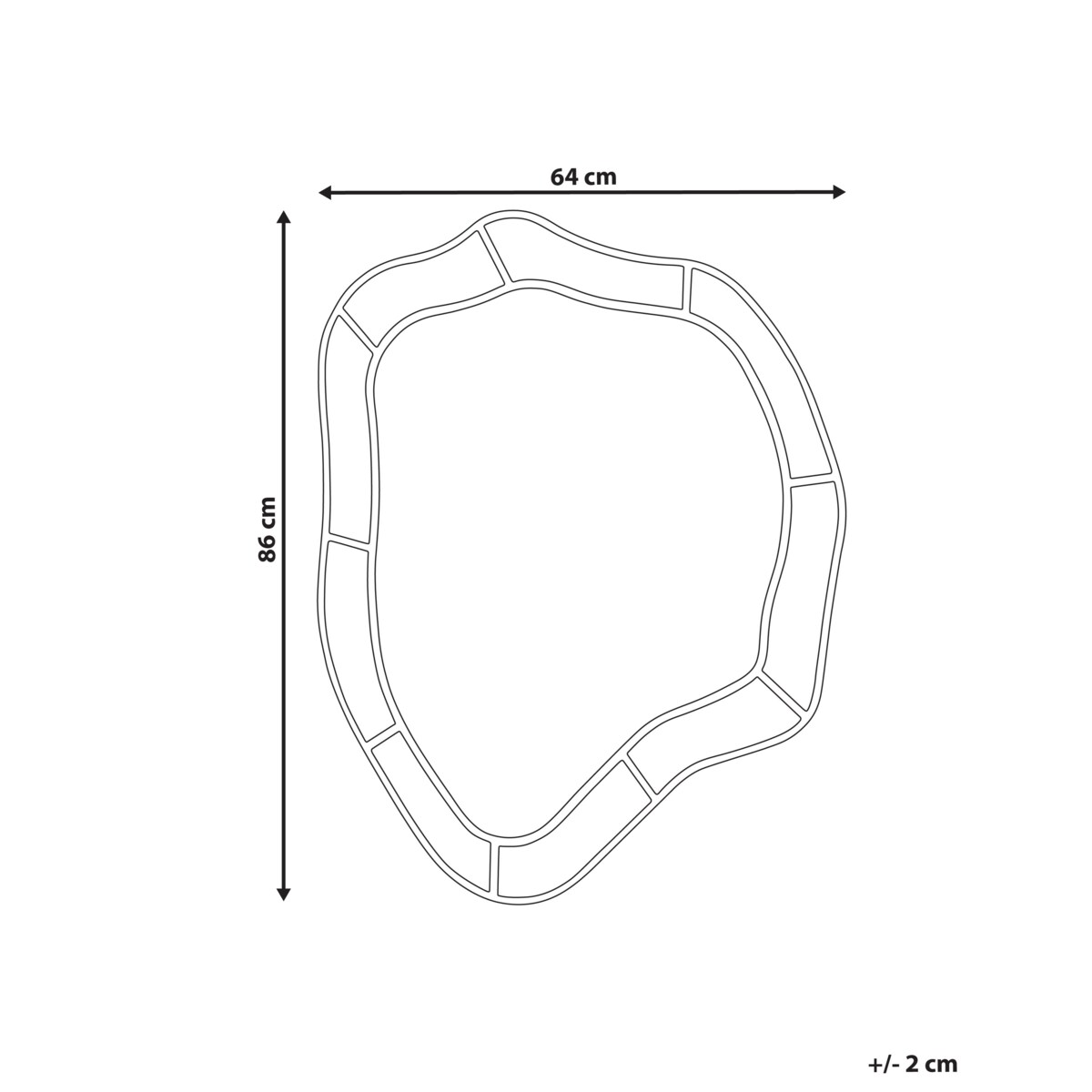 Lustro ścienne LIVERDUN Błękitny