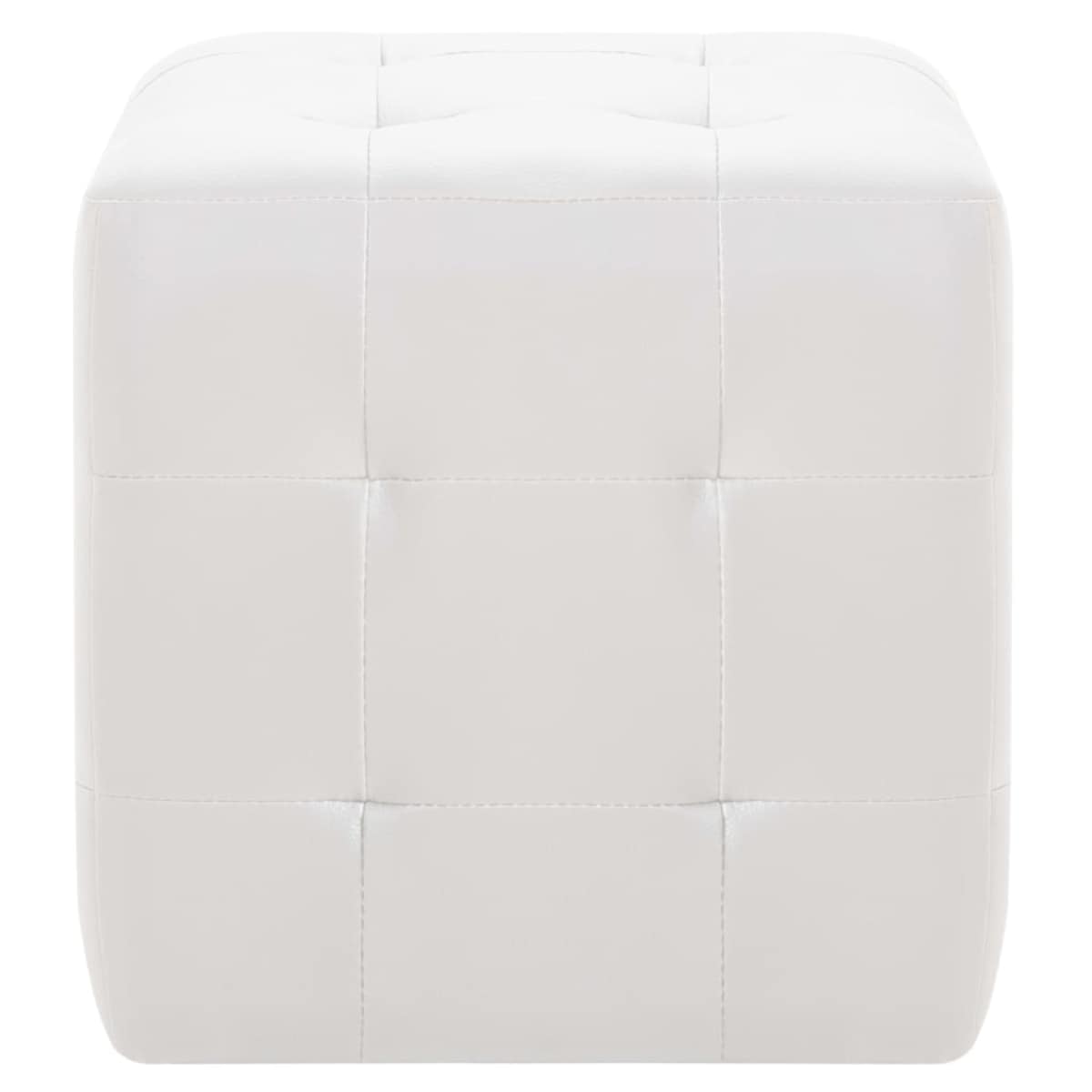 vidaXL 2 pufy, białe, 30 x 30 x 30 cm, sztuczna skóra