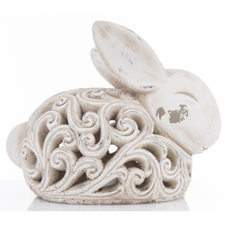 Dekoracja - królik ażurowy 21x16x26 cm BEŻOWY