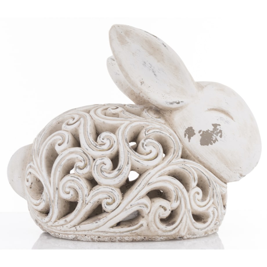 Dekoracja - królik ażurowy 21x16x26 cm BEŻOWY