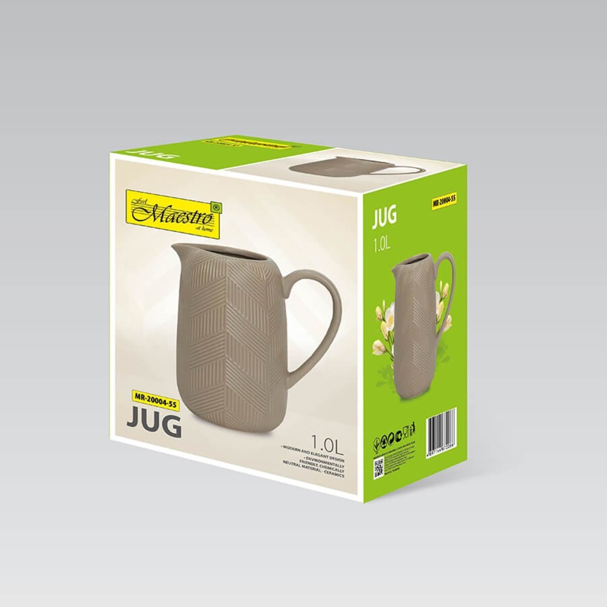 Ceramiczny dzbanek na wodę mleko soki 1.0L Geometry Beige MAESTRO