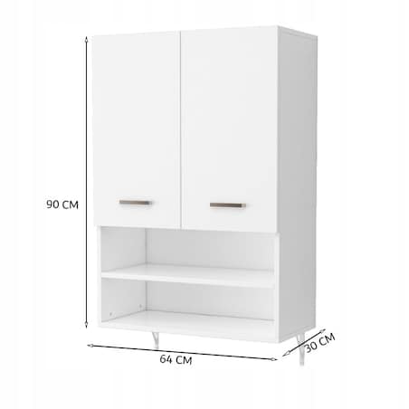 Szafka łazienkowa wisząca ścienna nad pralkę pojemne półki regał loft 64 cm