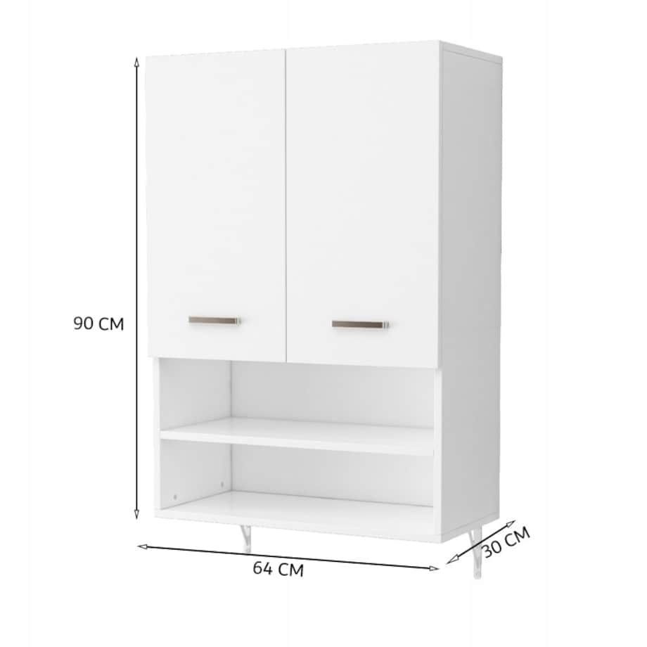 Szafka łazienkowa wisząca ścienna nad pralkę pojemne półki regał loft 64 cm