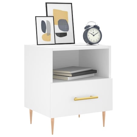 vidaXL Szafka nocna, biała, 40x35x47,5 cm, materiał drewnopochodny