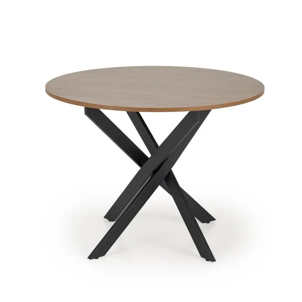 Stół okrągły EDGAR 100x100 orzech/czarny