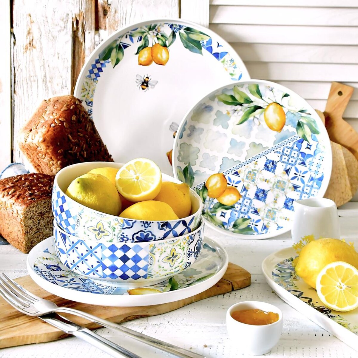 VILLA ITALIA Talerzyk deserowy śniadaniowy 20 cm porcelanowy LIMONETTI