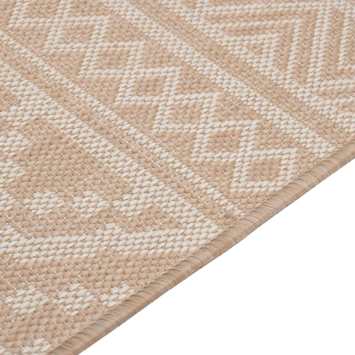 vidaXL Dywan zewnętrzny o płaskim splocie, 80x150 cm, brązowe pasy