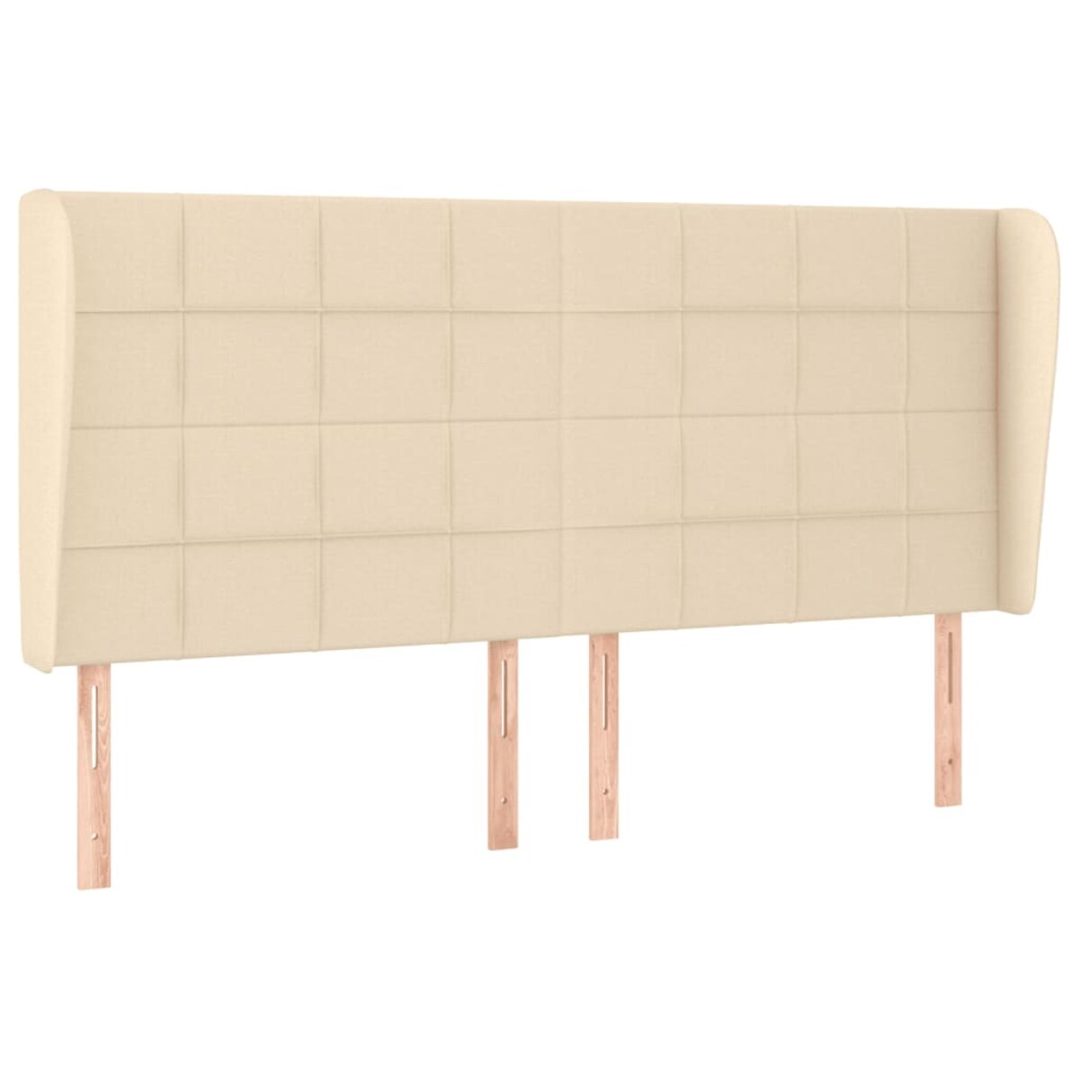 vidaXL Zagłówek uszak, kremowy, 183x23x118/128 cm, tkanina