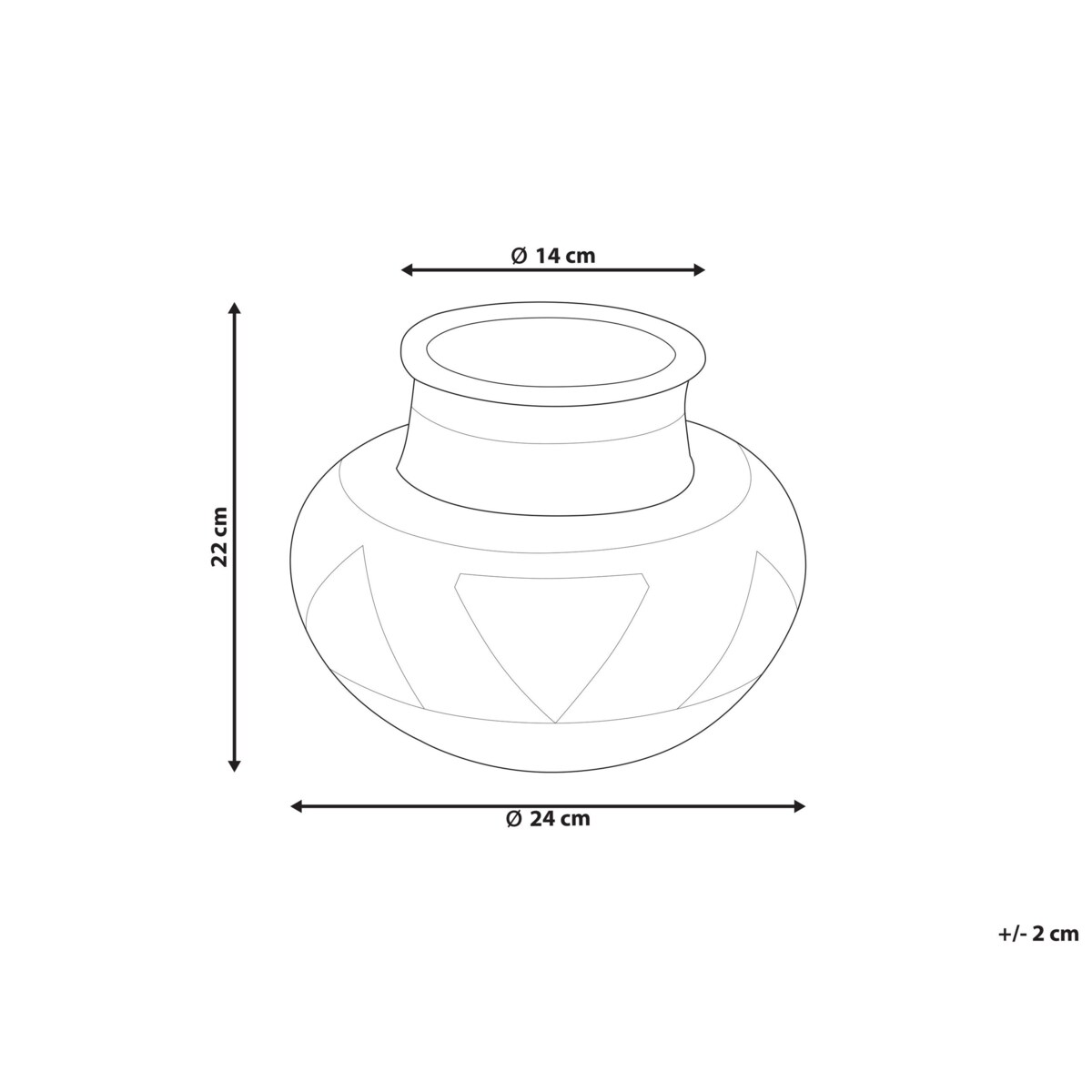 Wazon dekoracyjny rattanowy 22 cm biało-szary ASAHAN
