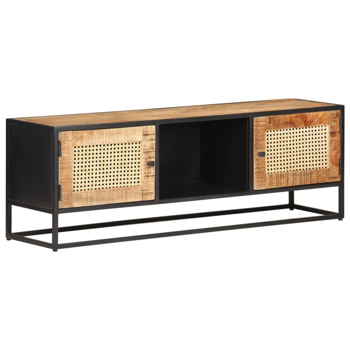 vidaXL Szafka pod TV, 120x30x40 cm, drewno mango i naturalna trzcina