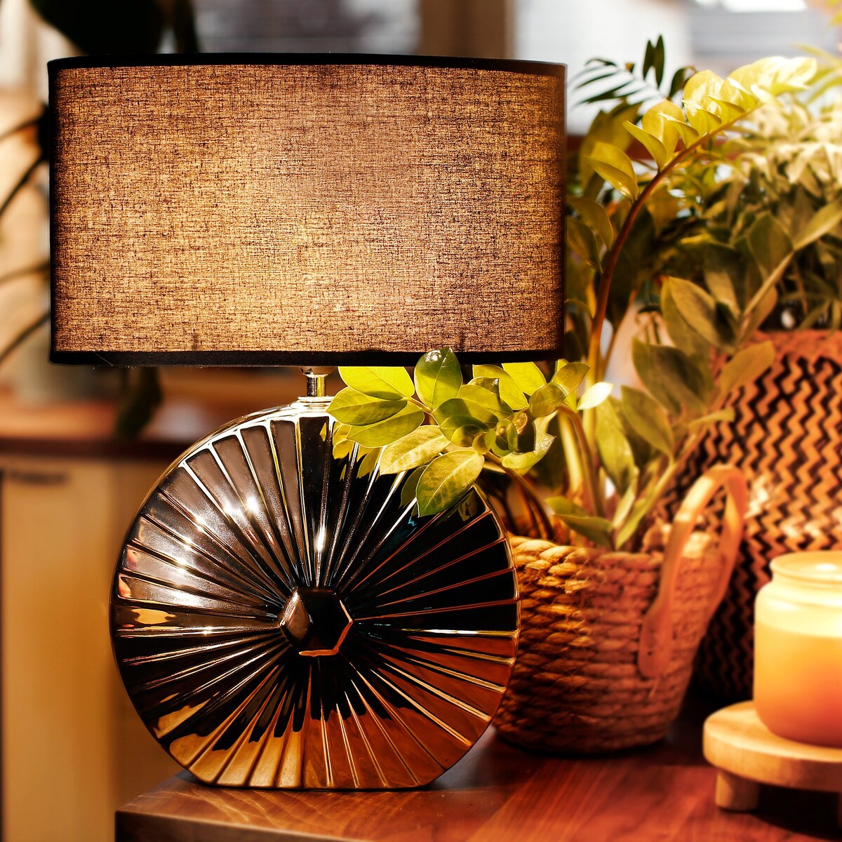 KONSIMO RITIM Lampa stołowa kolor srebrny