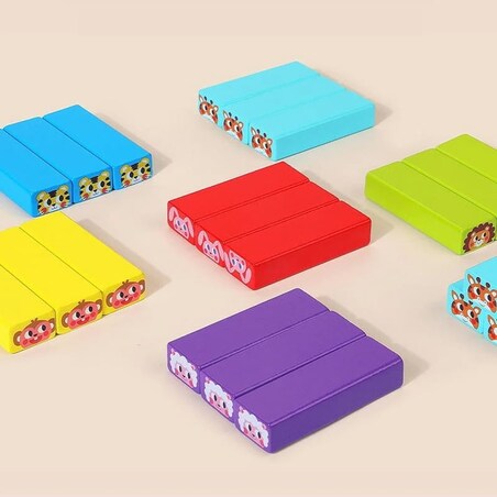 Puzzle drewniane - Jenga kolorowa