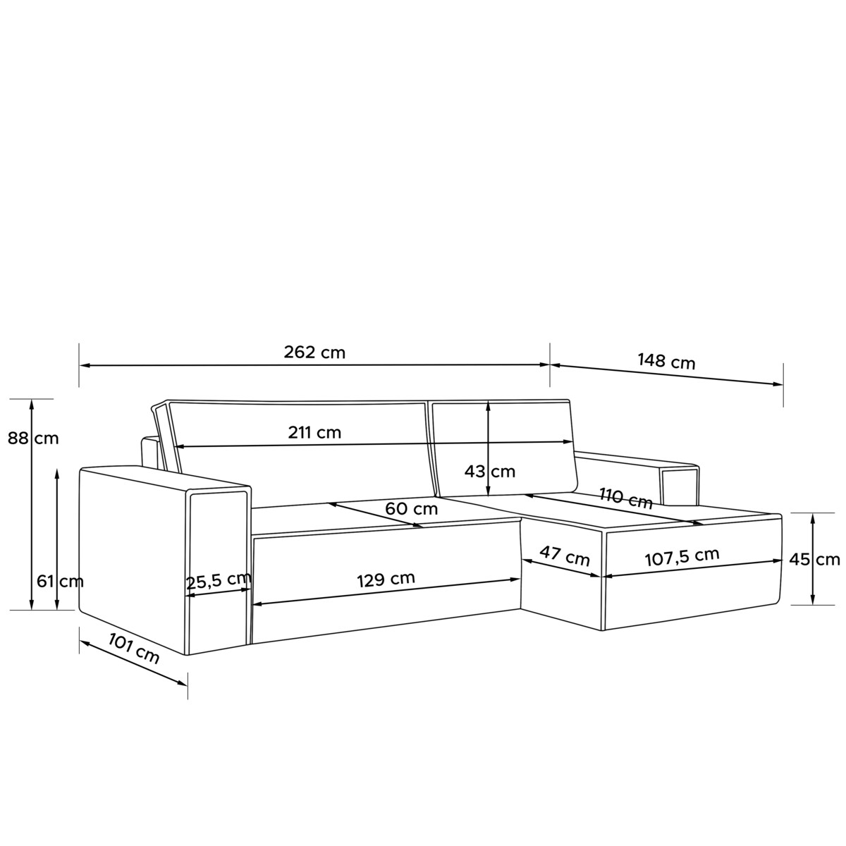 KONSIMO NAPI Narożnik prawy, kolor zielony