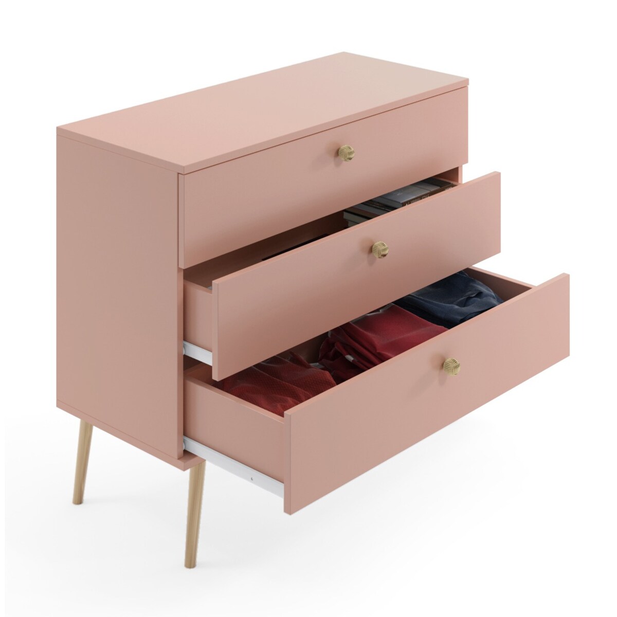 Komoda z szufladami boho - Róż naturalny