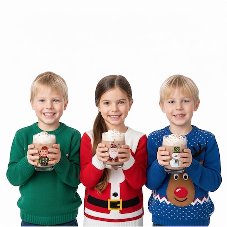 Zestaw Szklanek Świątecznych Szklanki Świąteczne Ozdobne Dekoracyjne 3 Szt