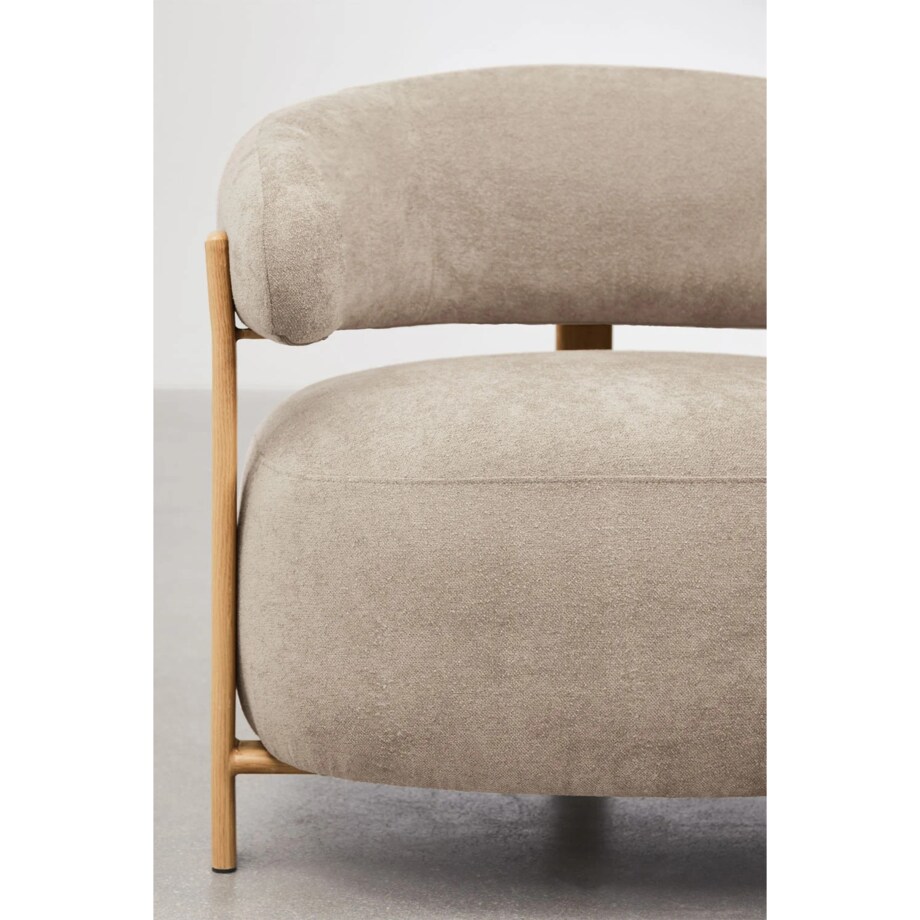 Fotel z tkaniny szenilowej Jolie, szenilowe, kawa z mlekiem