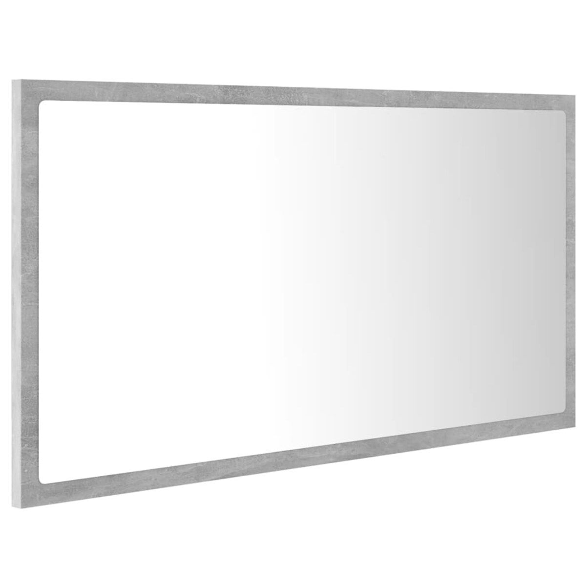 vidaXL Lustro łazienkowe LED, szarość betonu, 80x8,5x37 cm, akryl