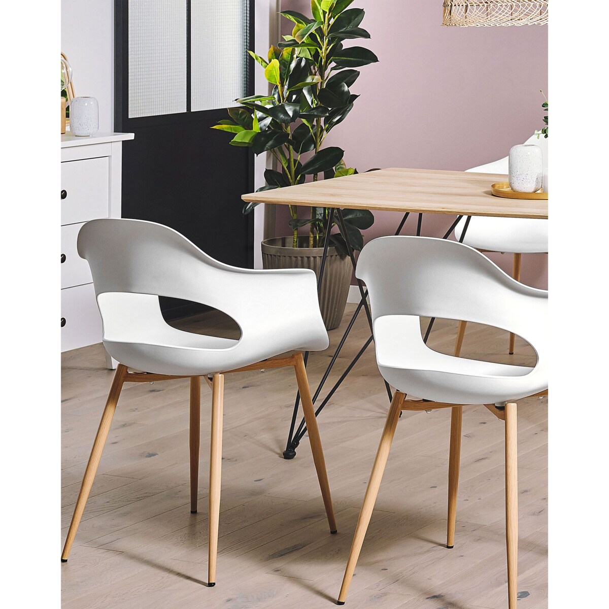 Zestaw 2 krzeseł do jadalni UTICA Biały