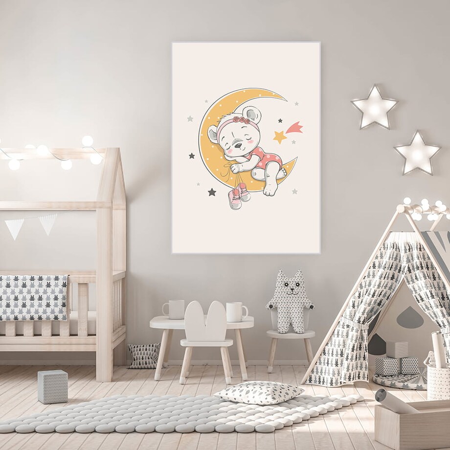 plakat śpiąca misia 50x70 cm