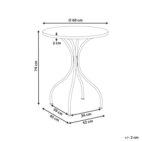 Stolik bistro ANAPO 60 cm 60 cm Metal Czarny