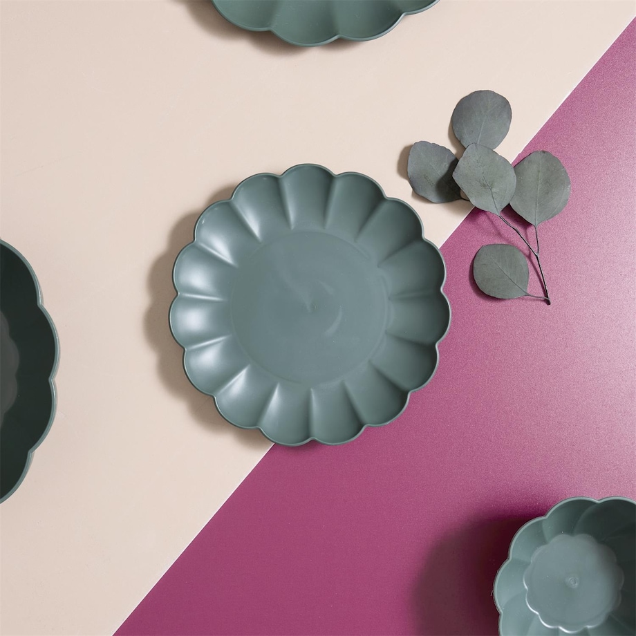 TALERZ DESEROWY Iris 20,5 cm ciemnoszary z tworzywa PP