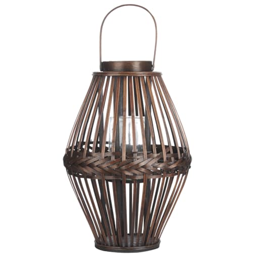 Lampion bambusowy 43 cm ciemne drewno PANAT