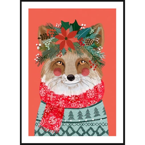 Poster Story, Plakat, Obraz - Świąteczny Lisek, wymiary 21 x 30 cm