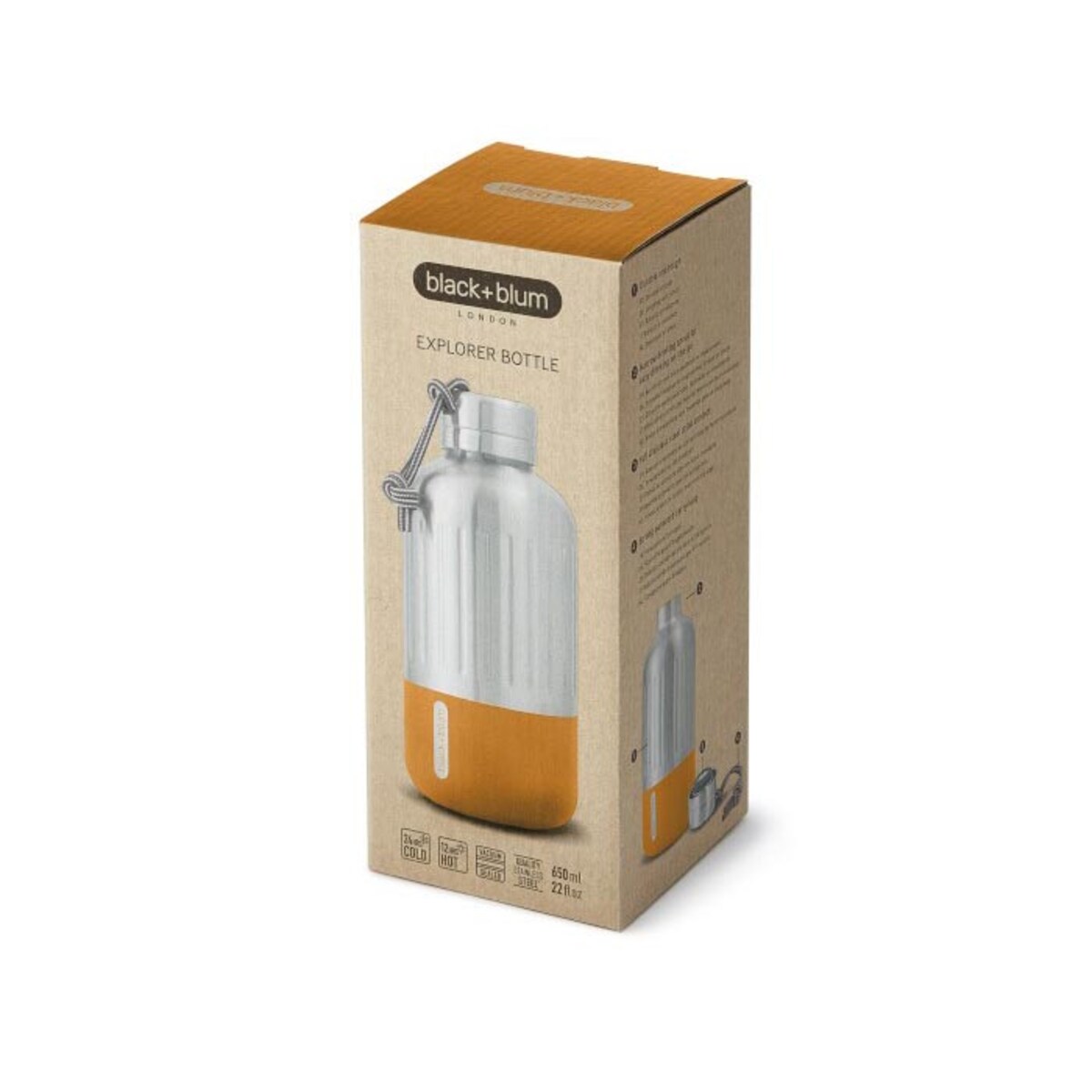 Butelka na wodę pomarańczowa Explorer, 650 ml, Black+Blum